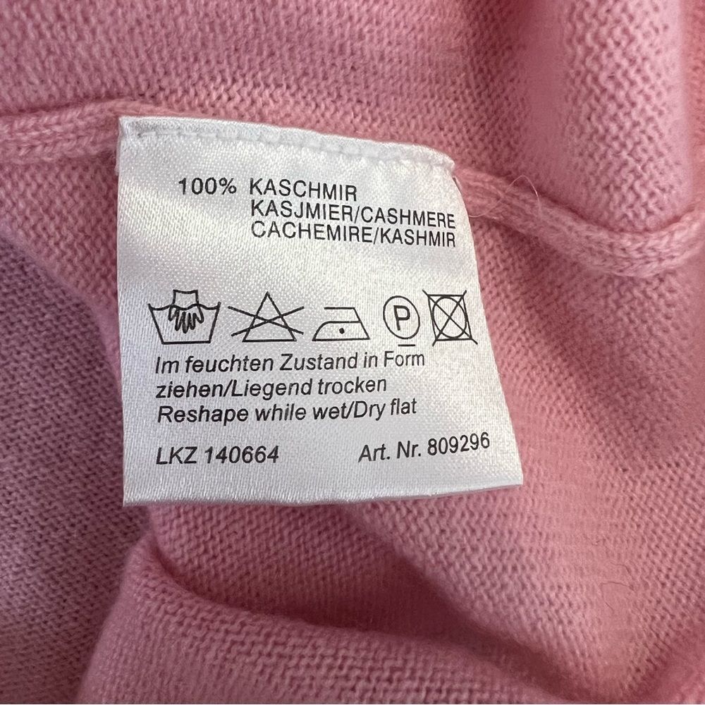 Alba Moda 100% Cashmere Sweater Pink Crewneck Lightweight Soft Knit M - Picture 9 of 9